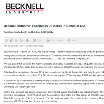 Beckenell Industrial Letter
