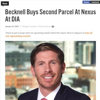Becknell Buys Second Parcel at Nexus at DIA