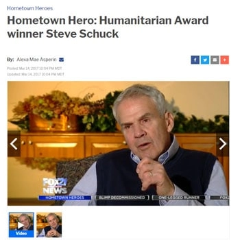 Humanitarian award to Steve Schuck